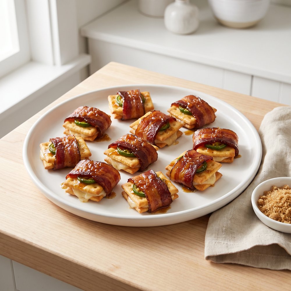 Cheesy Bacon-Wrapped Jalapeño Crackers