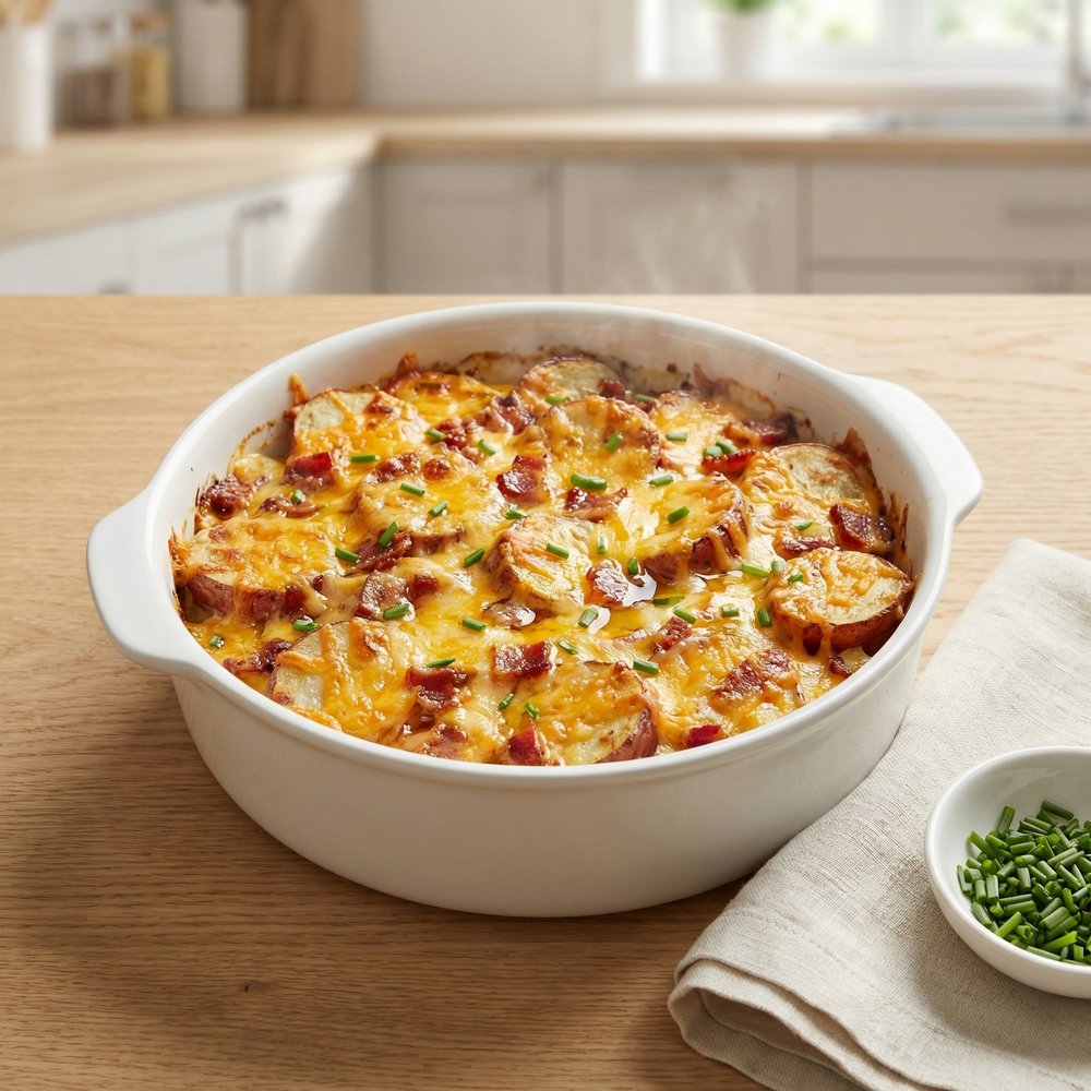 Cheesy Bacon Baked Potato Casserole