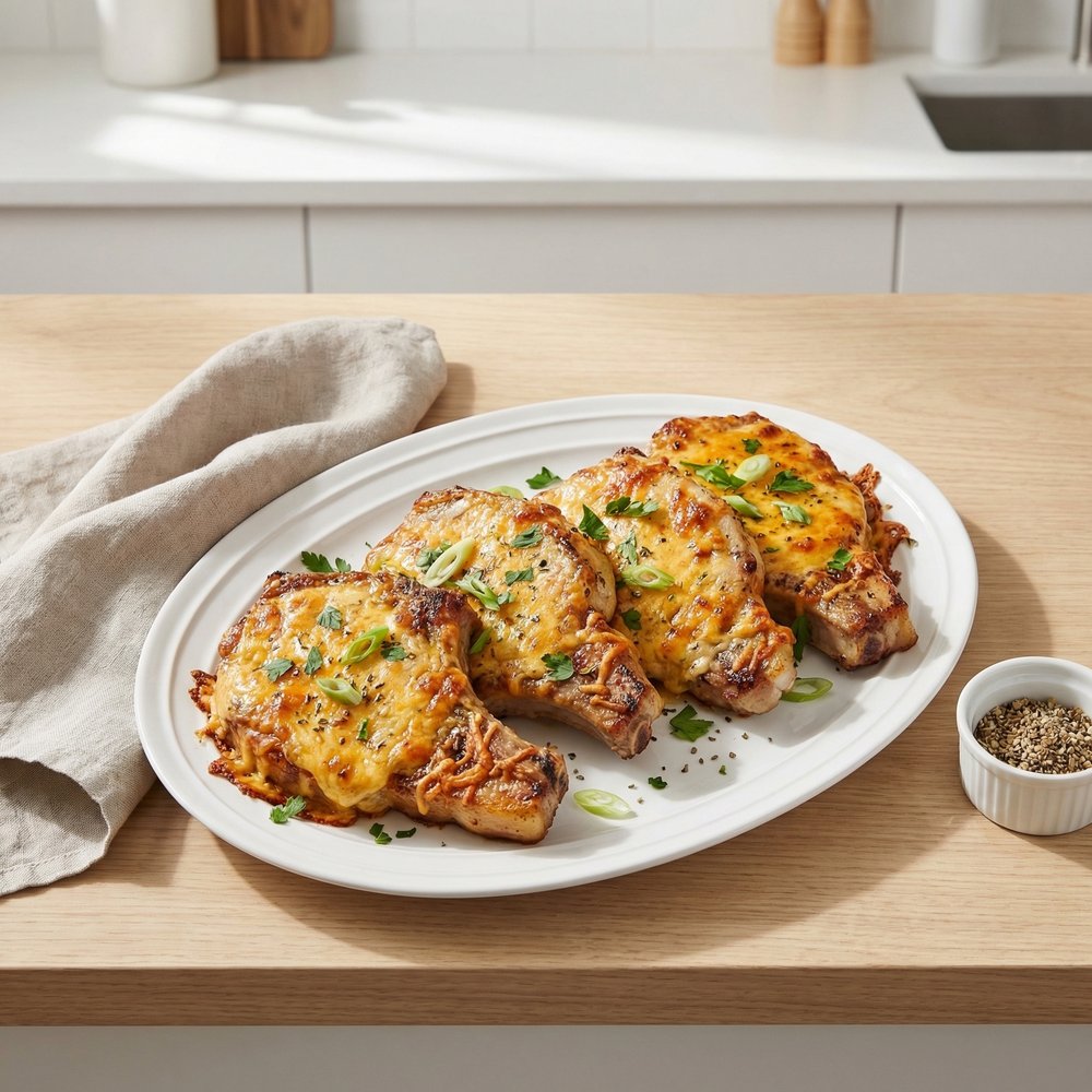 Cheesy Baked Pork Chops