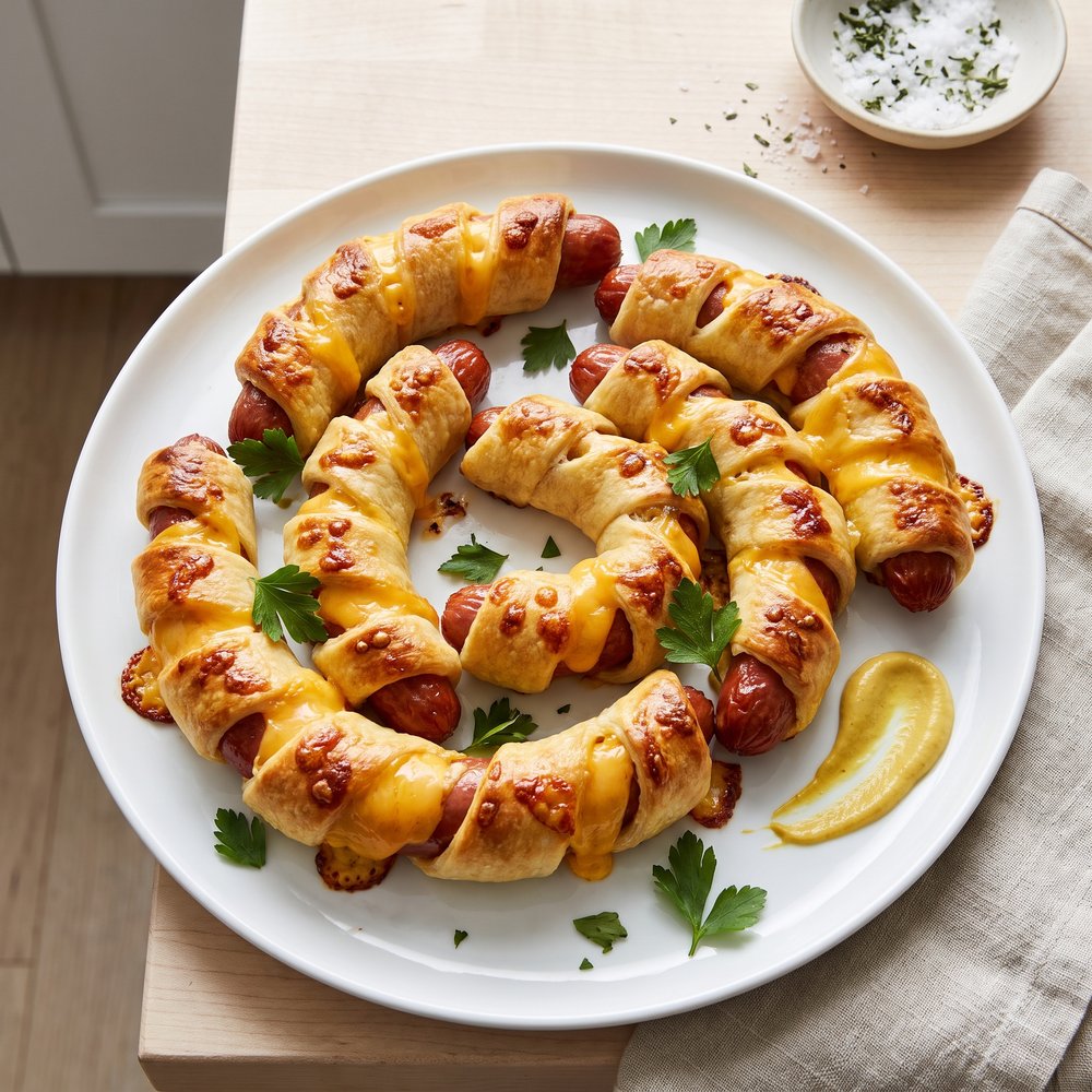 Cheesy Baked Wiener Wraps