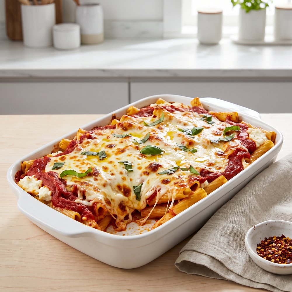 Cheesy Baked Ziti Pasta Bake