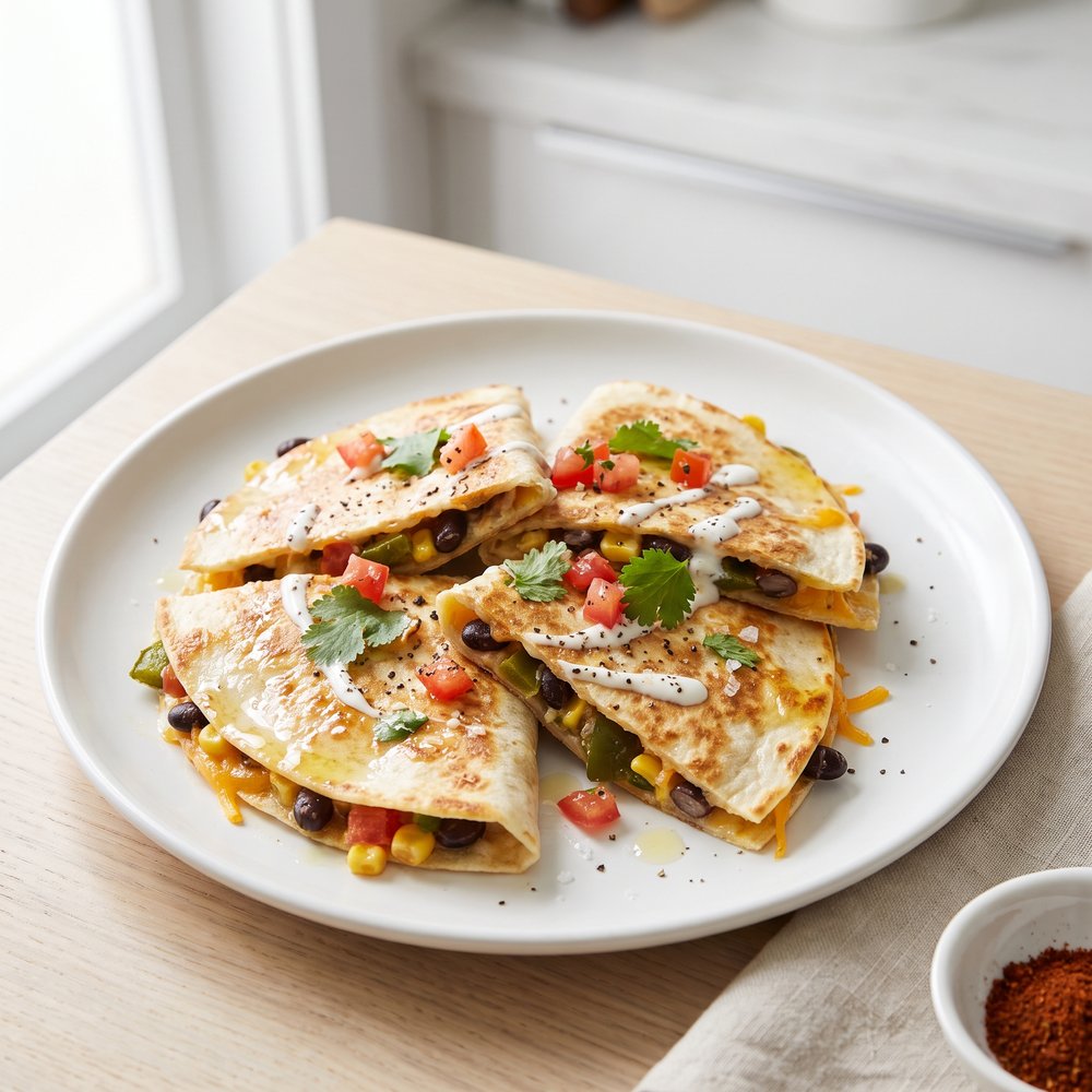 Cheesy Black Bean Quesadillas