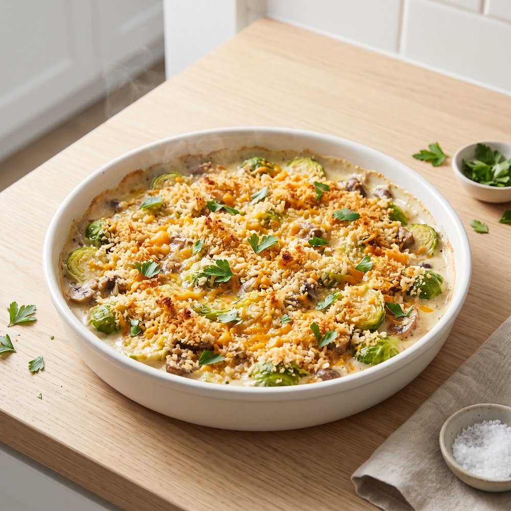 Cheesy Brussels Sprouts Casserole