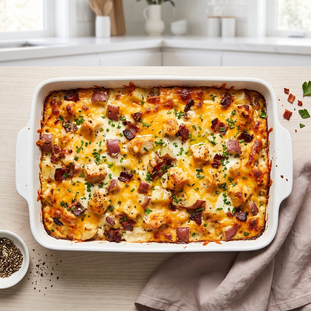 Cheesy Chicken, Bacon & Ranch Potato Bake