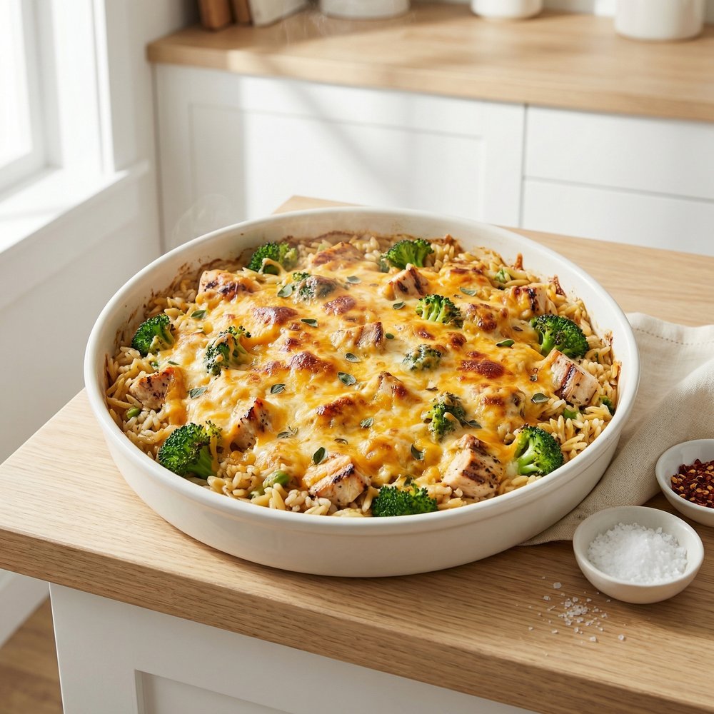One-Pan Chicken, Broccoli & Rice Skillet Bake