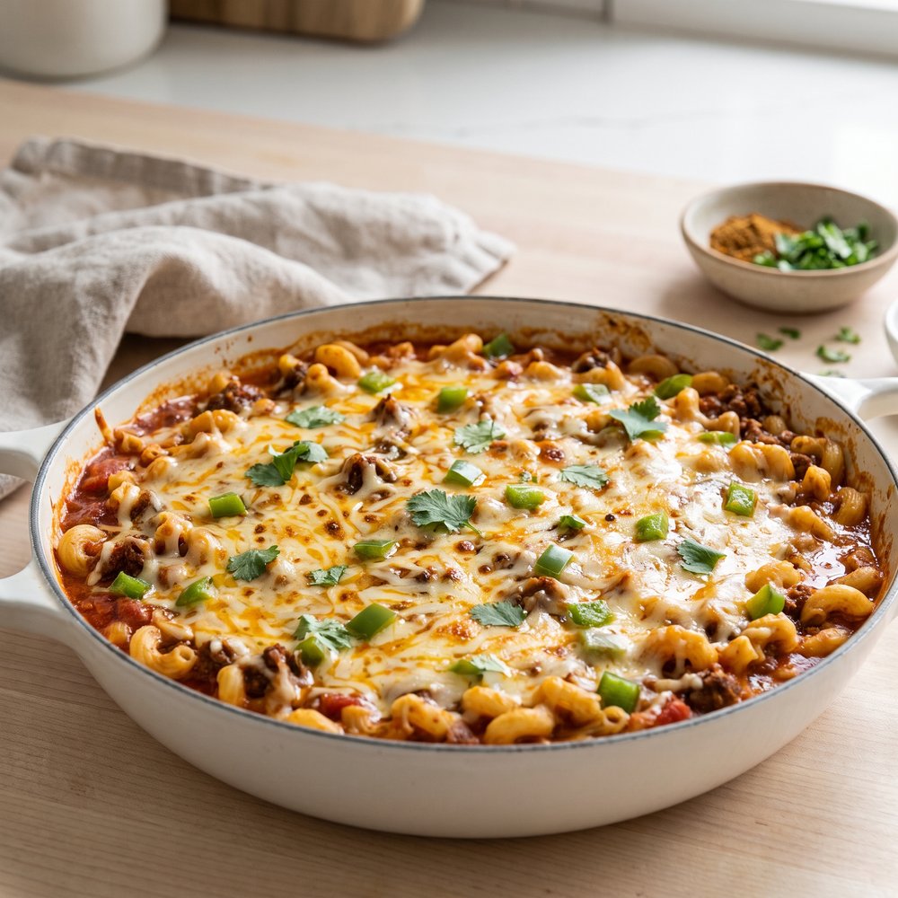 Cheesy Chili Macaroni Bake