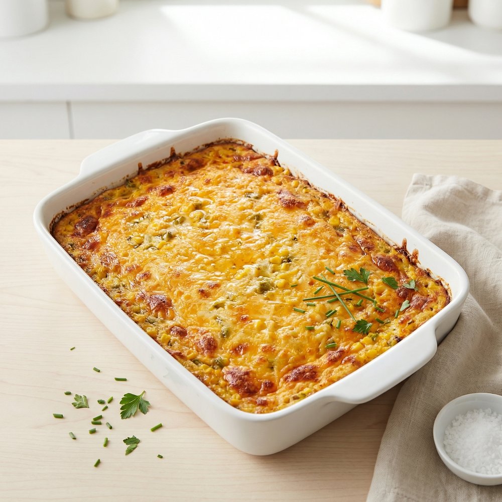 Holiday Corn and Cheddar Bake