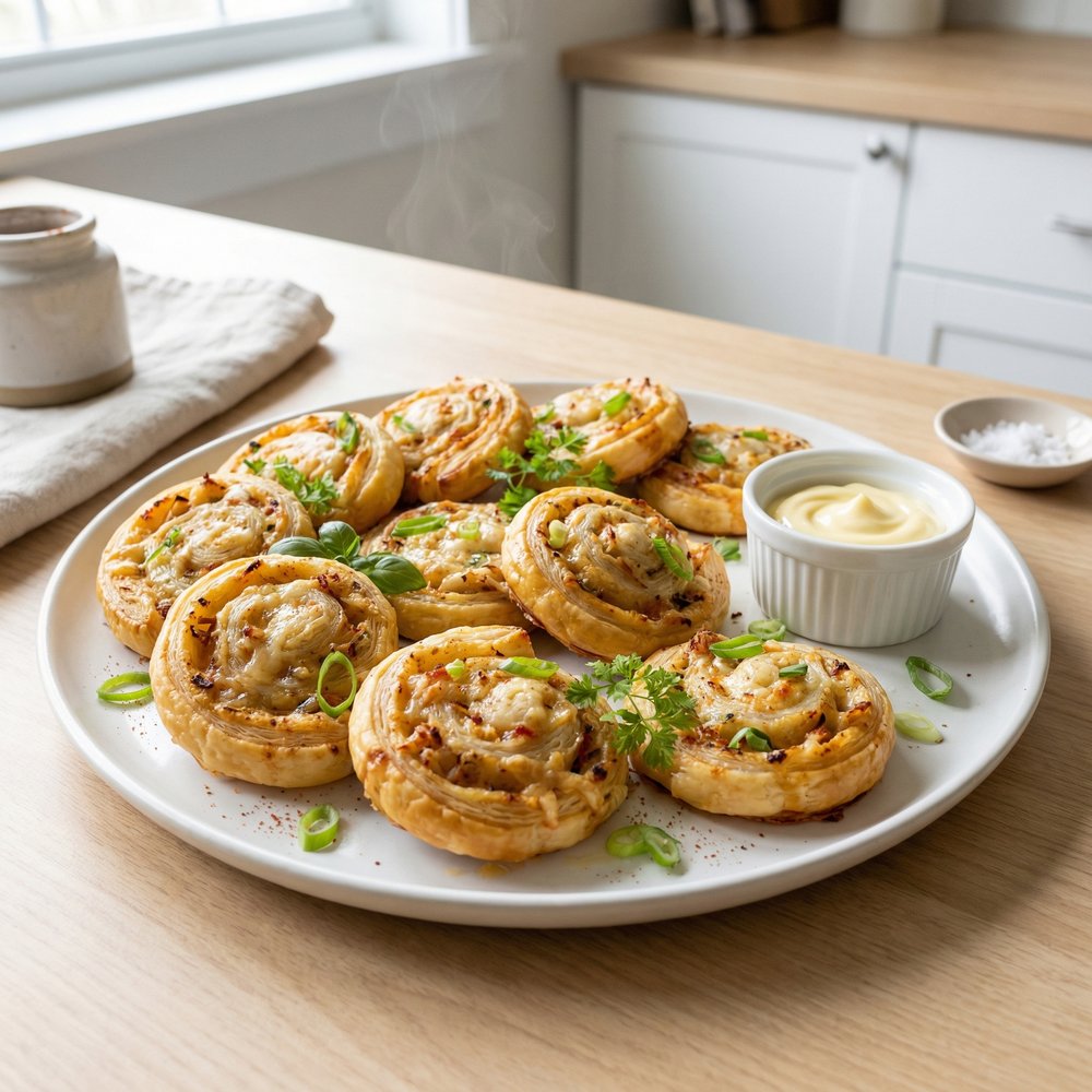 Crab Puff Pastry Pinwheels