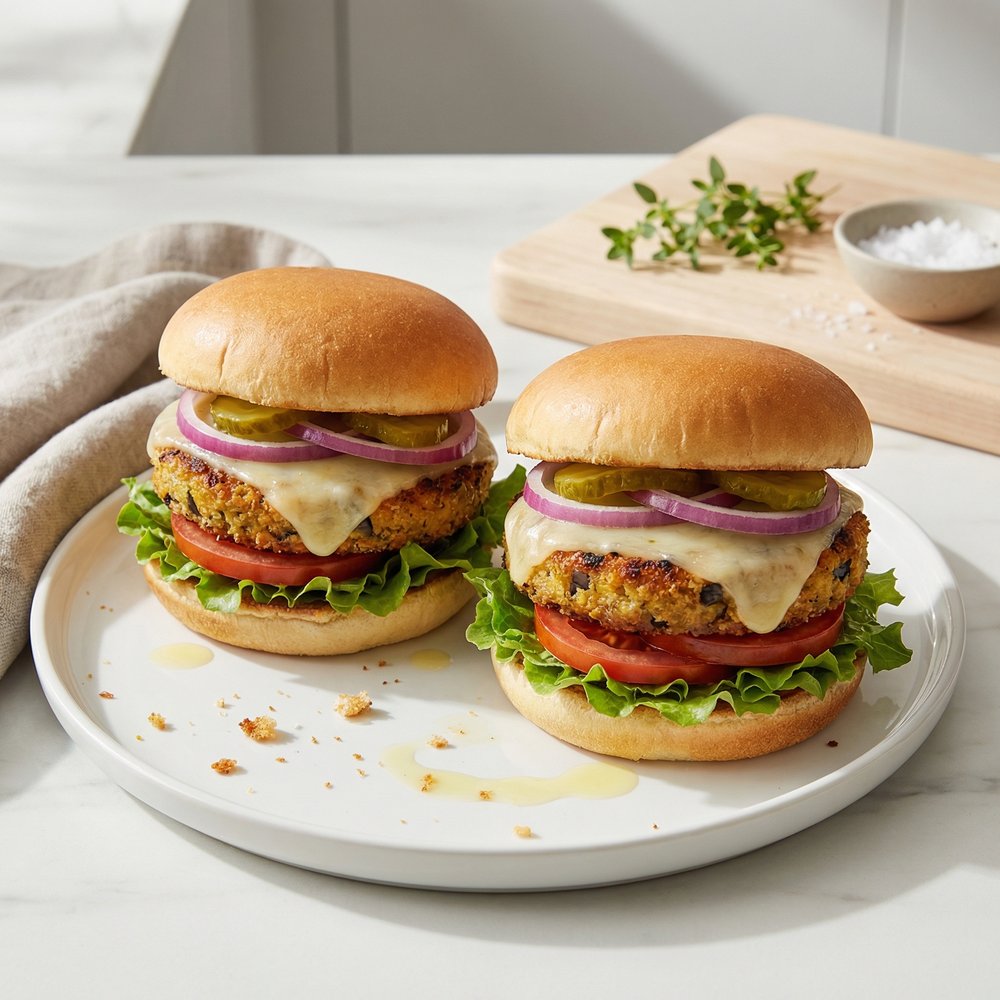 Cheesy Eggplant Burger Sandwiches