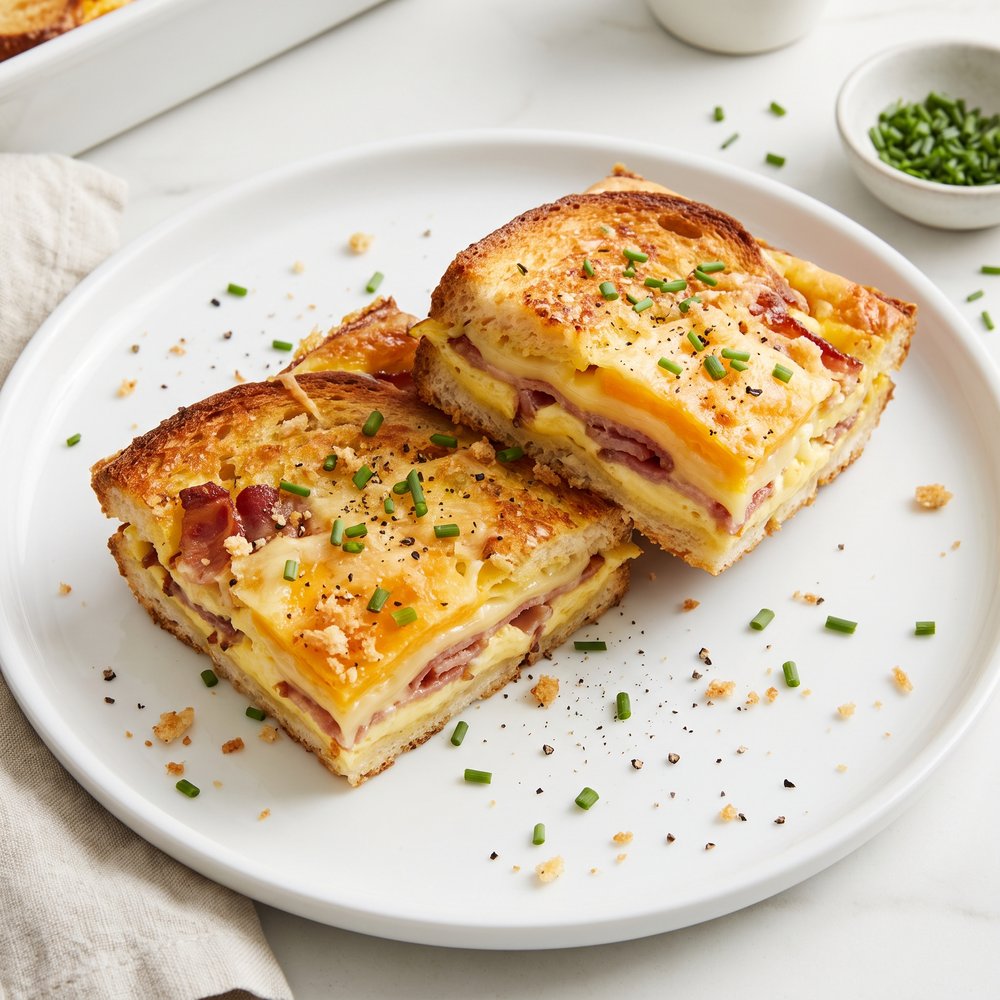 Cheesy Grilled Sandwich Casserole