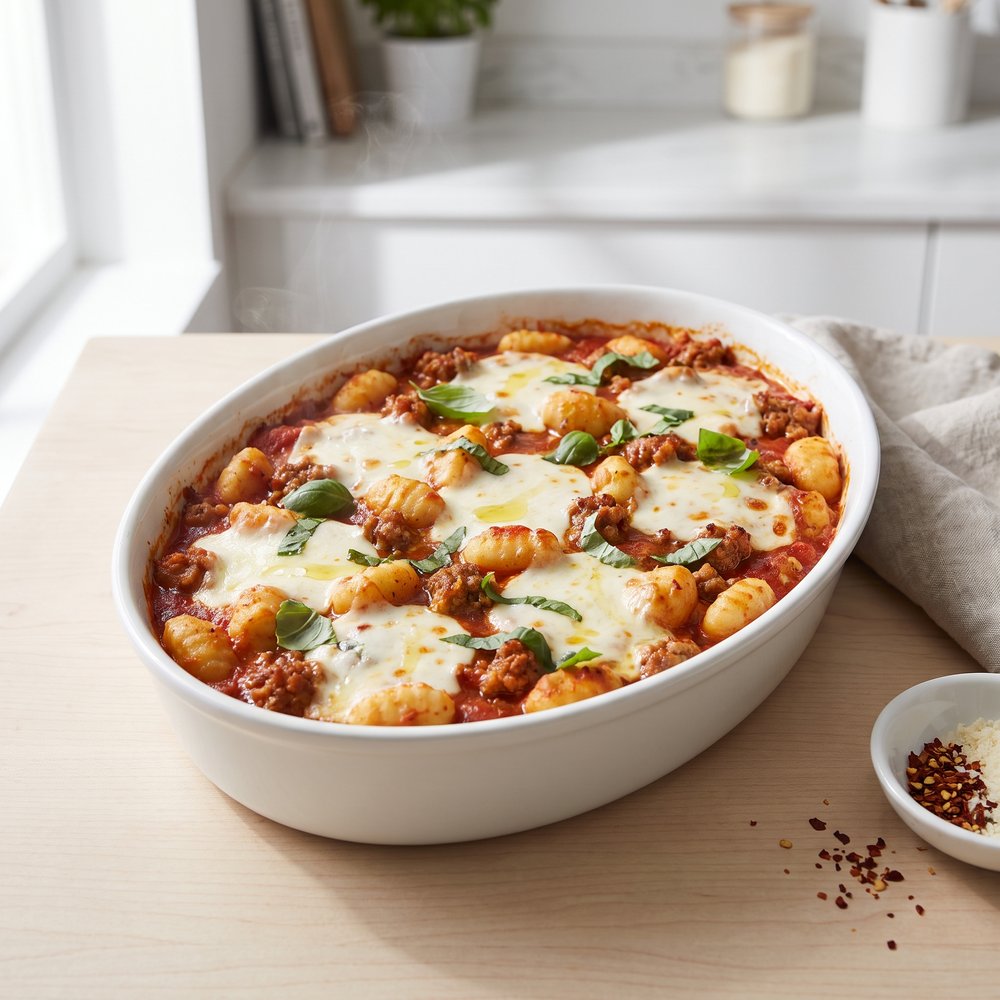 Cheesy Italian Sausage Gnocchi Casserole