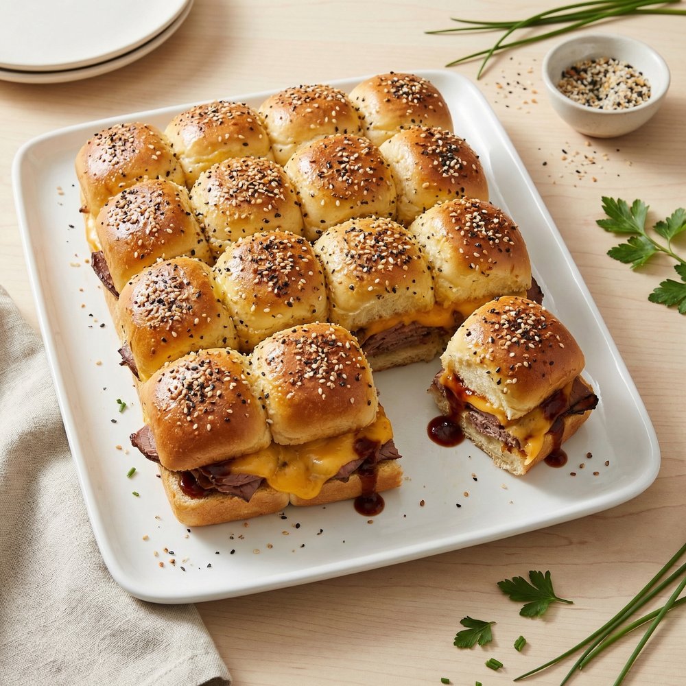 Cheddar Roast Beef Party Sliders