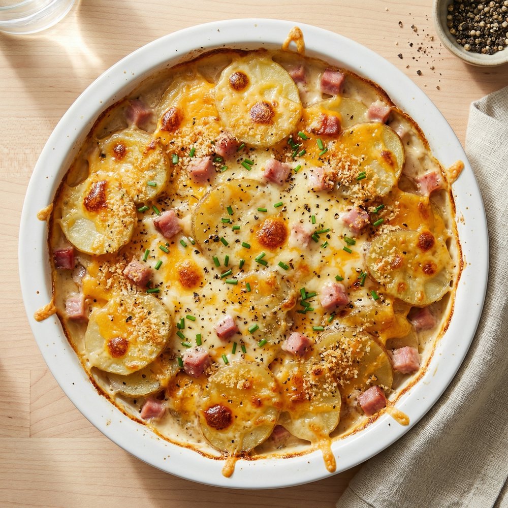 Ham and Cheese Scalloped Potatoes Casserole