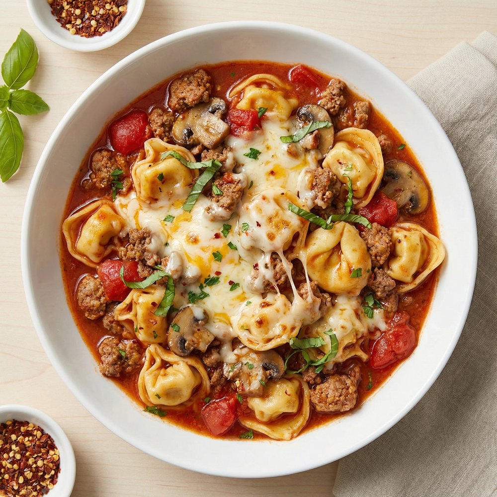 Italian Cheese Tortellini Bake