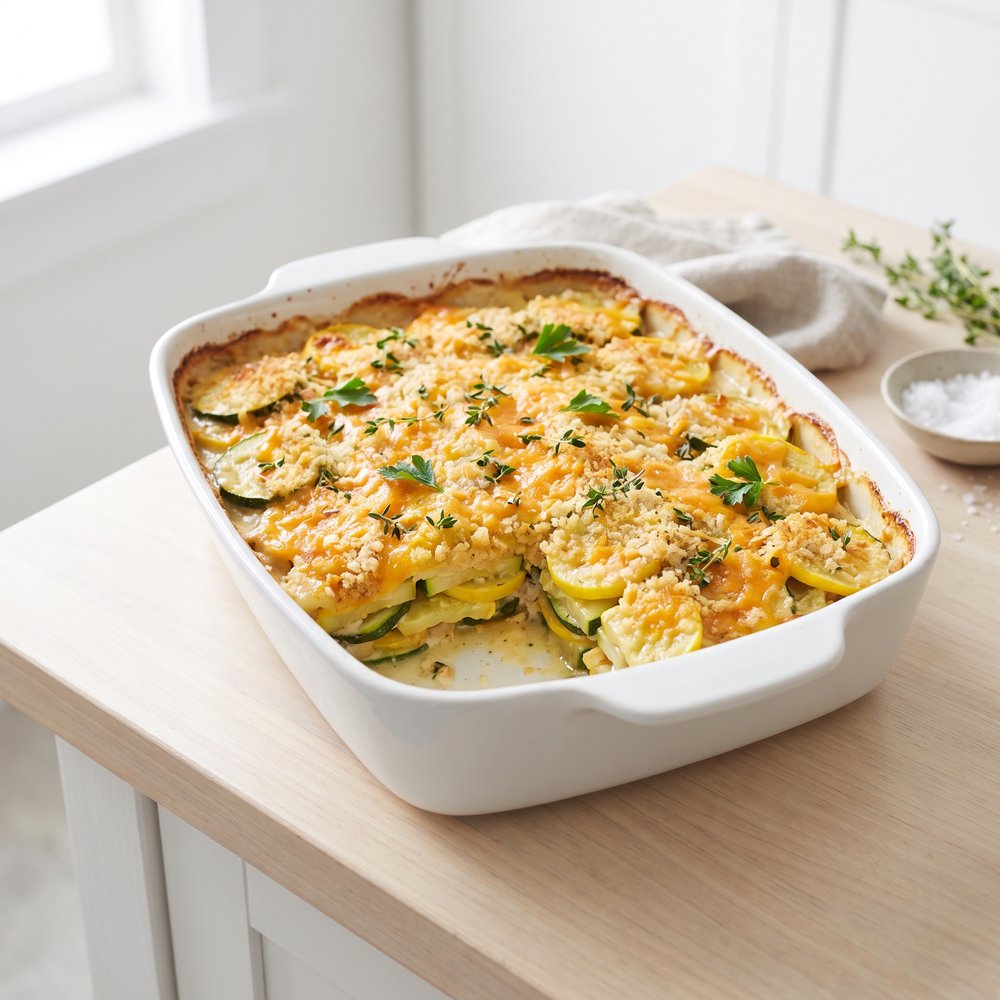 Cheesy Zucchini and Yellow Squash Bake