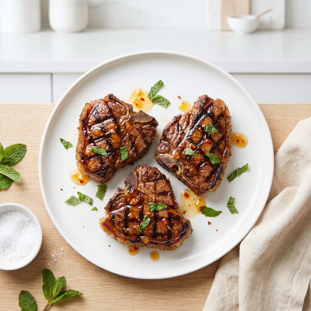 Chef John's Char-Grilled Lamb with Mint-Orange Glaze