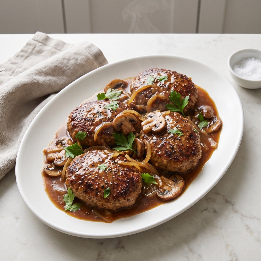 Chef John’s Classic Salisbury Steak with Mushroom Gravy