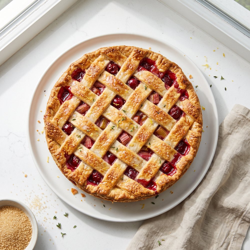 Cherry Rhubarb Pie