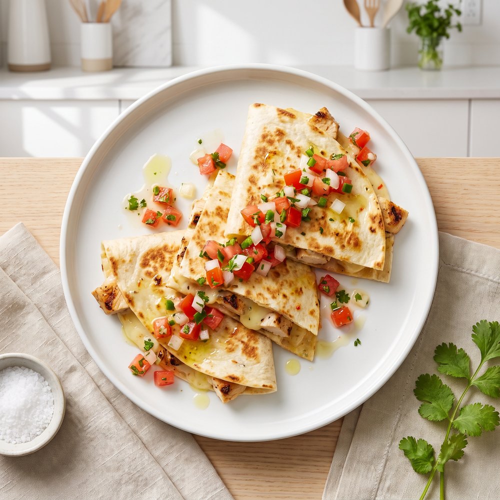 Cherry Wood-Smoked Chicken Breast Quesadillas with Pico de Gallo