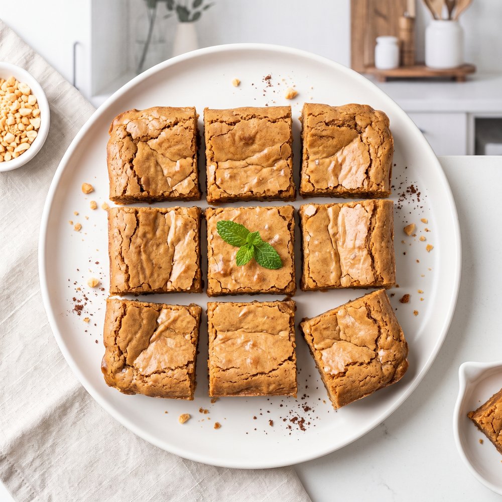 Chewy Whole Wheat Peanut Butter Brownies