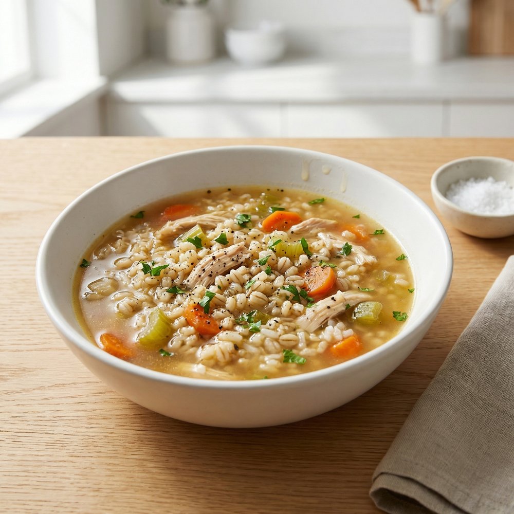Quick Easy Chicken Barley Soup