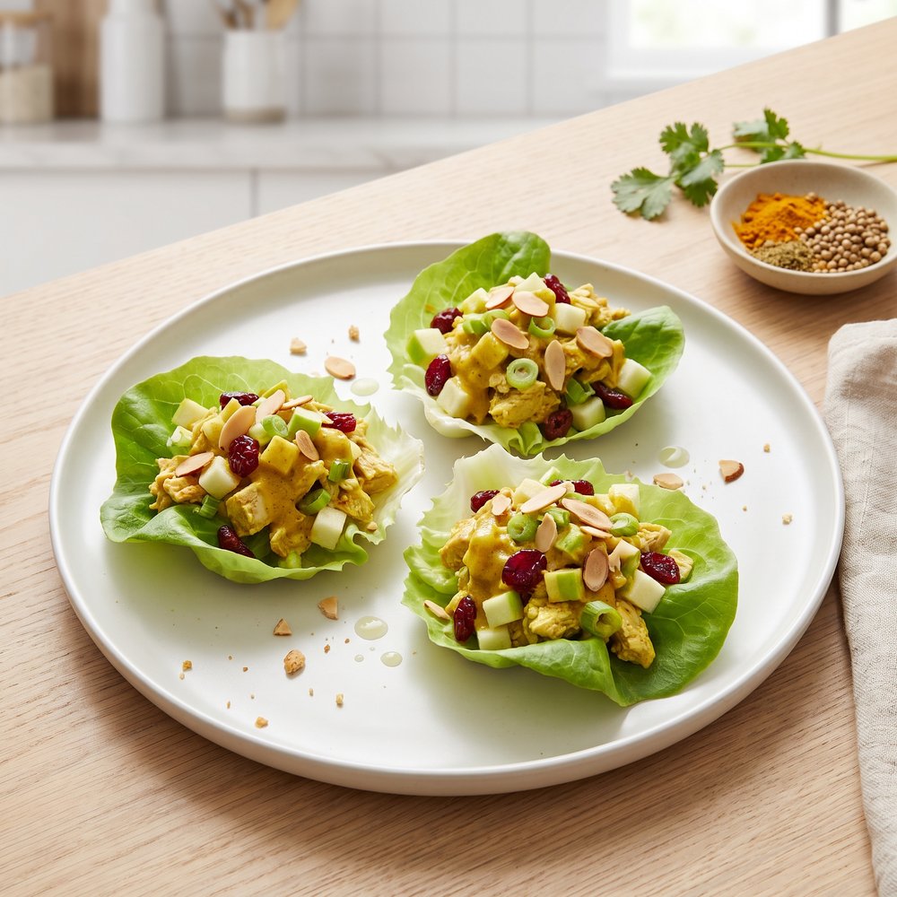 Chicken Curry Salad Lettuce Cups