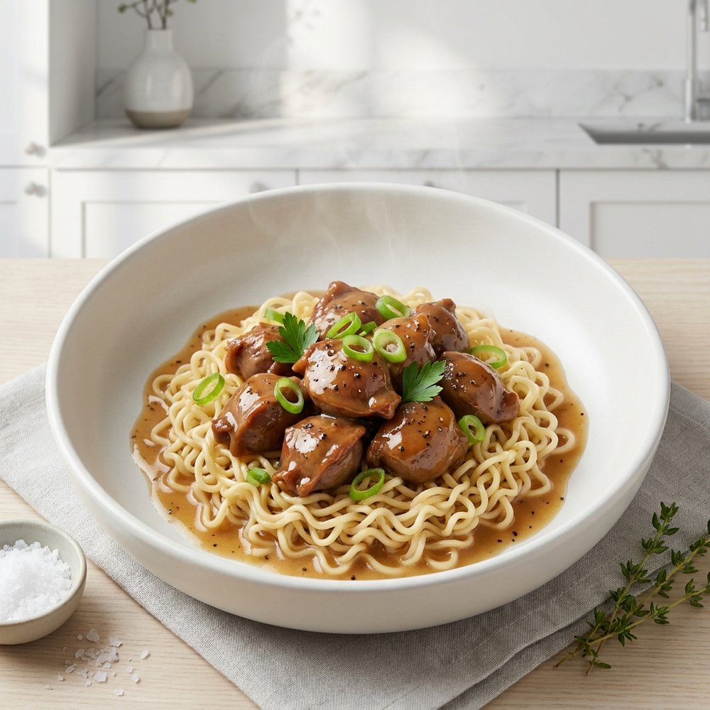 Chicken Gizzard Ramen Stew