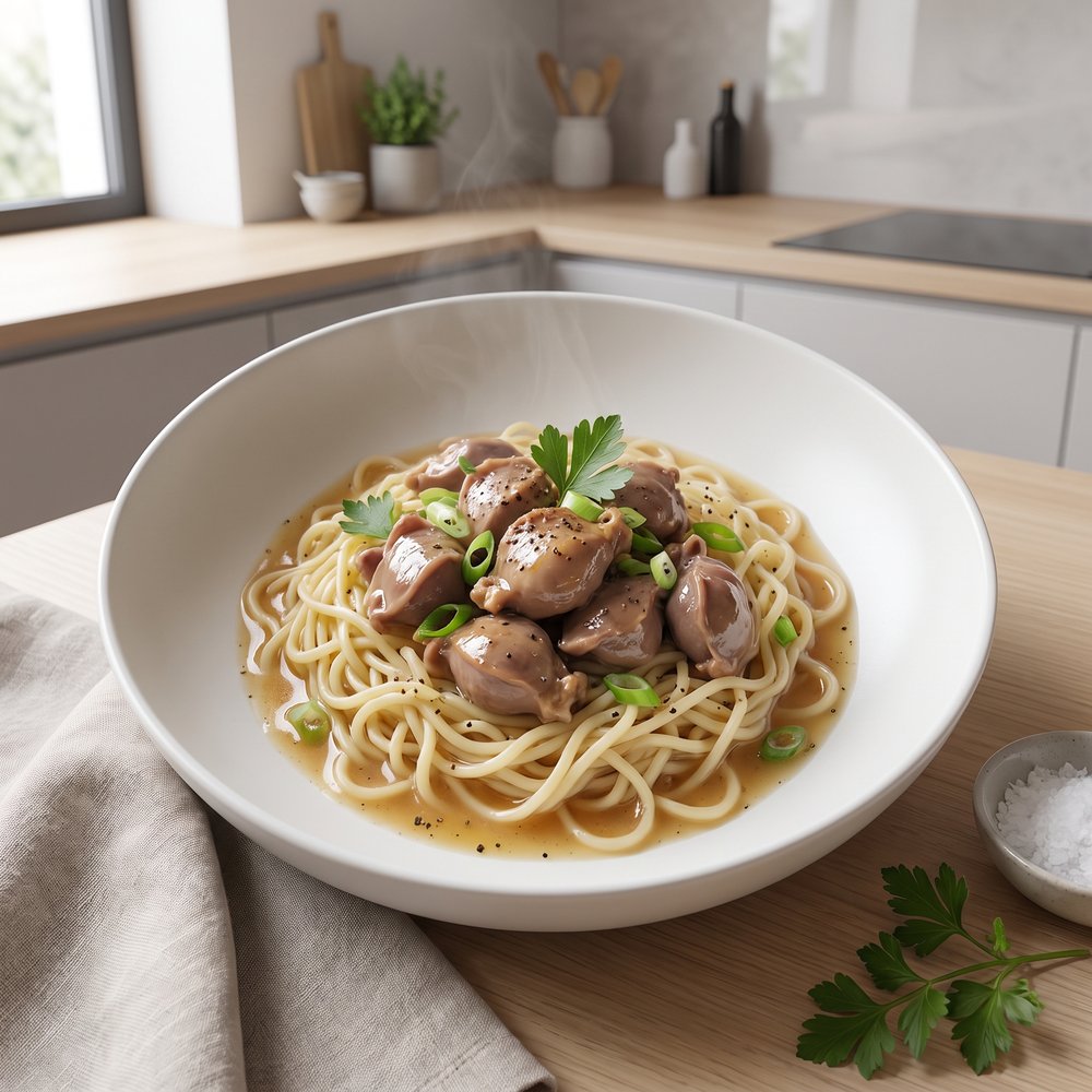 Chicken Gizzard Ramen Stew