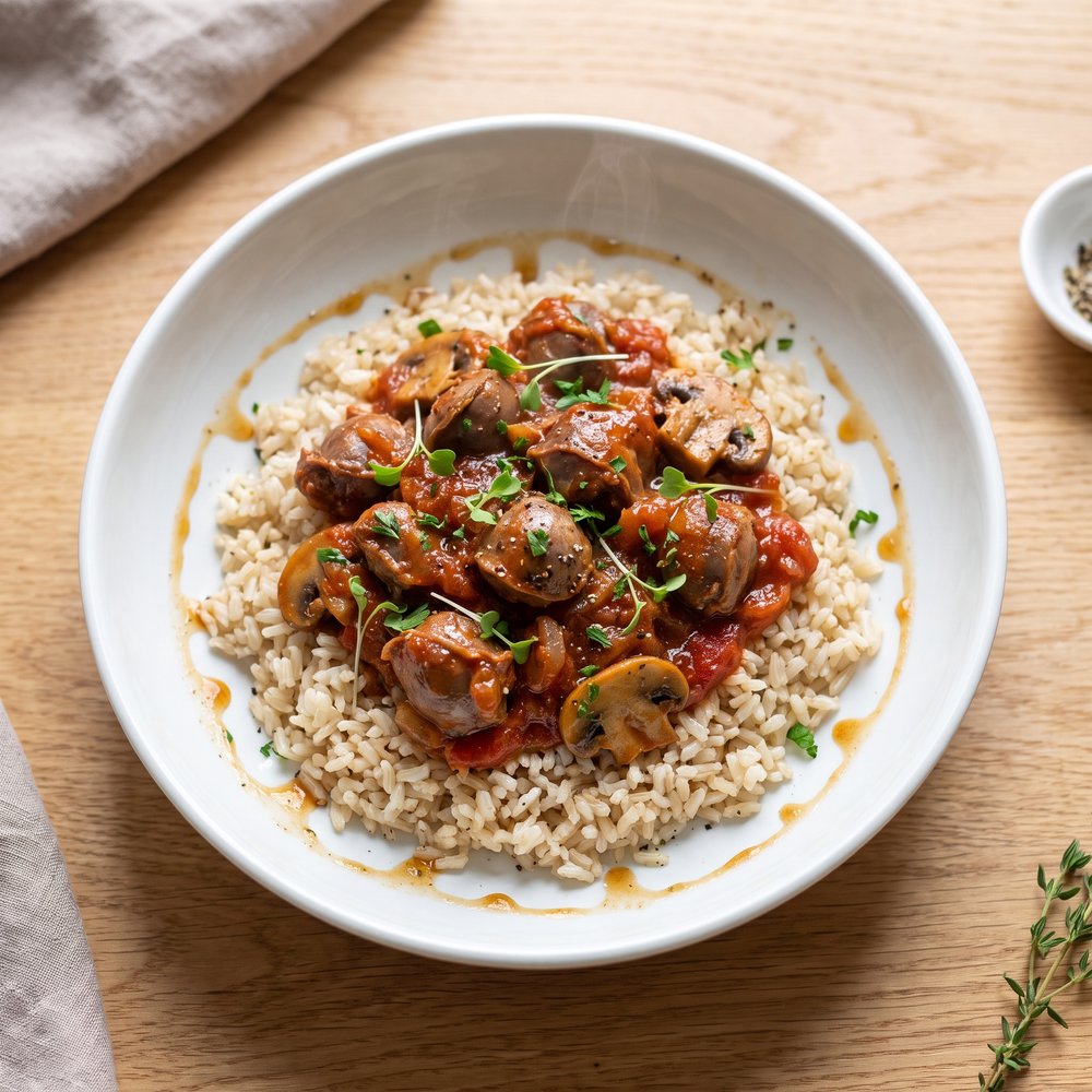 Chicken Gizzards with Brown Rice
