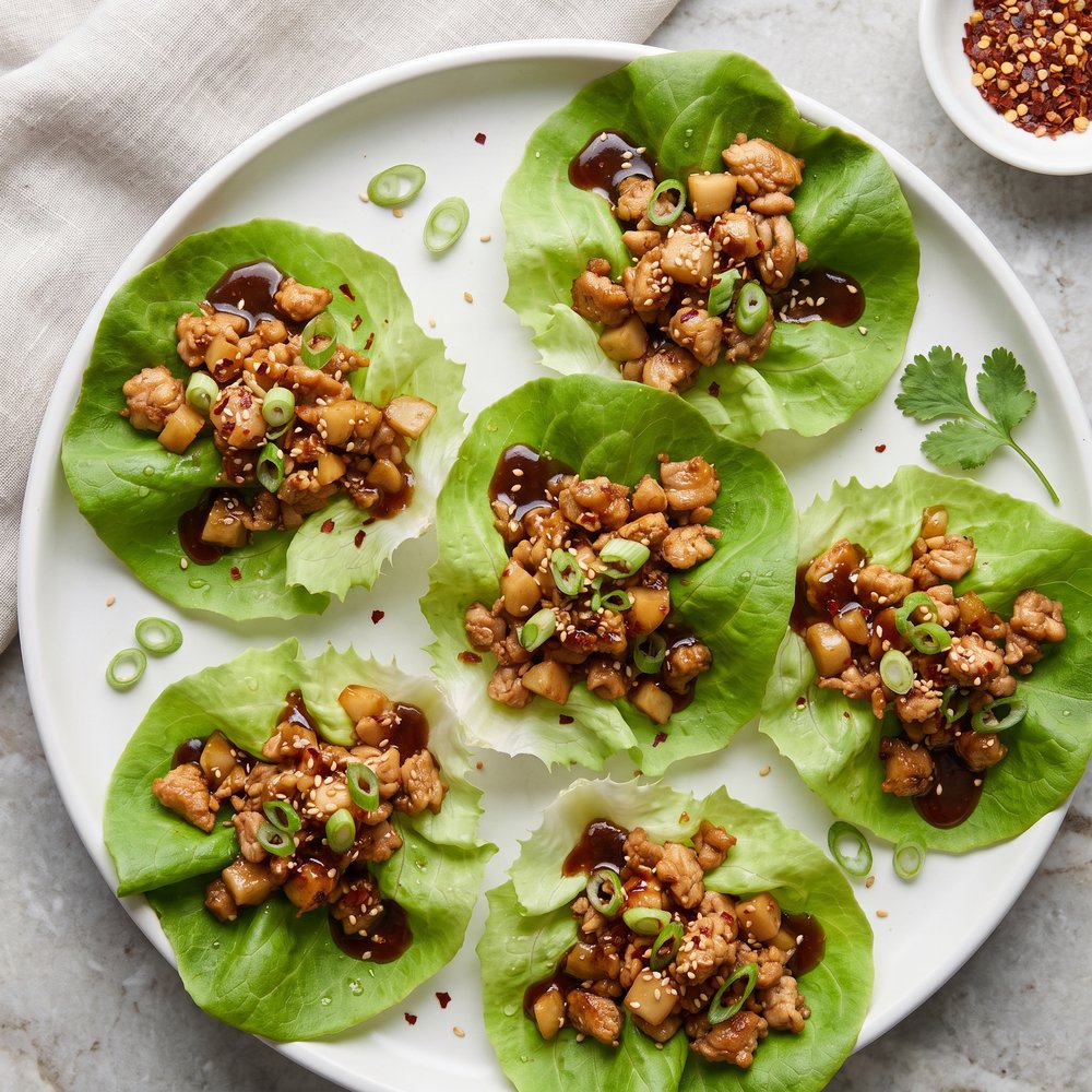Chicken Lettuce Cups with Hoisin-Sriracha
