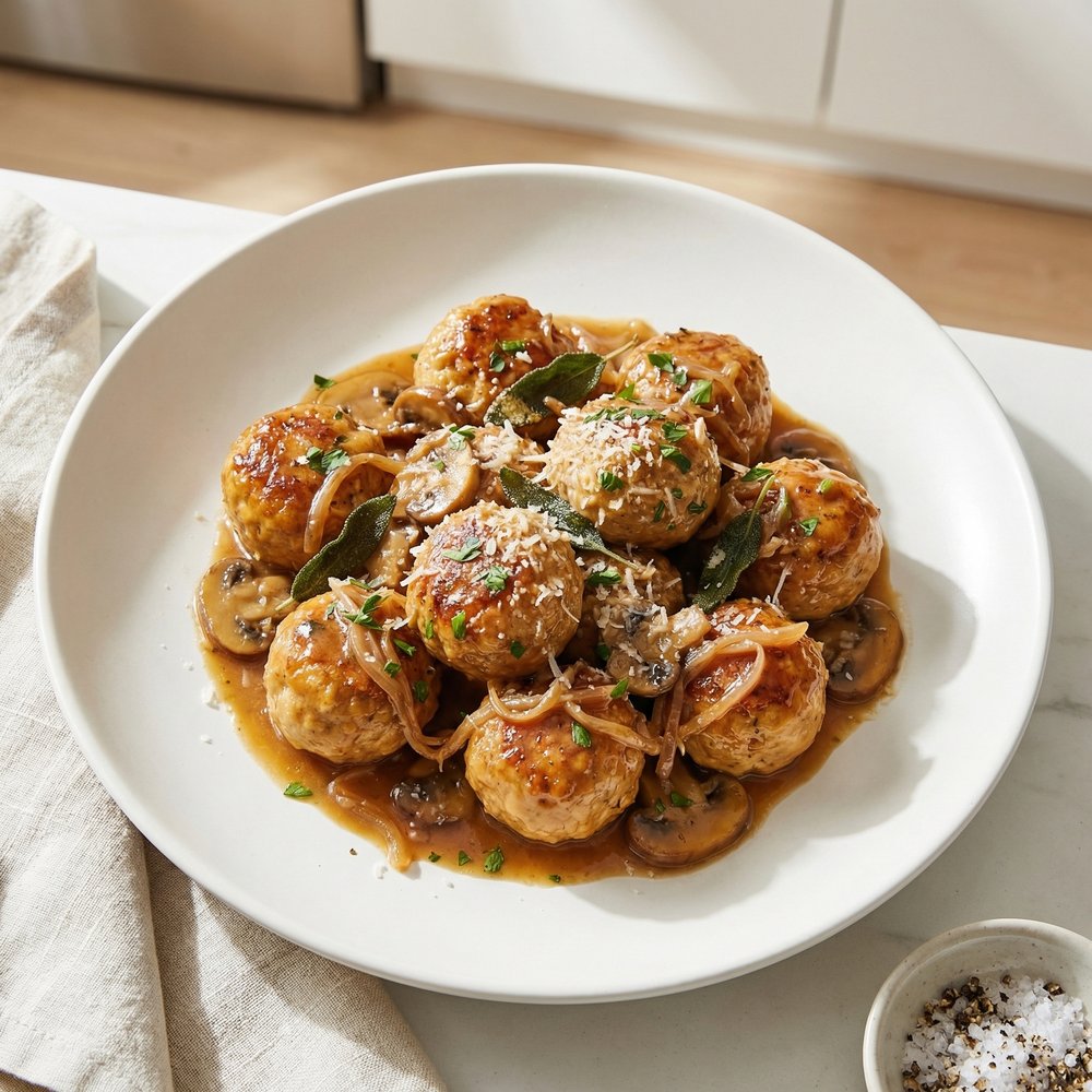 Marsala Mushroom Chicken Meatballs
