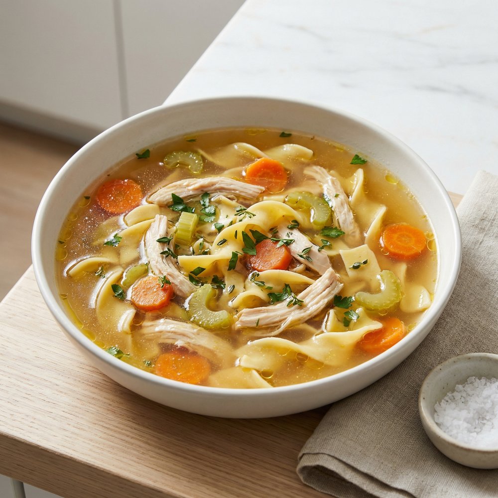 Chicken Noodle Soup with Carrots and Celery