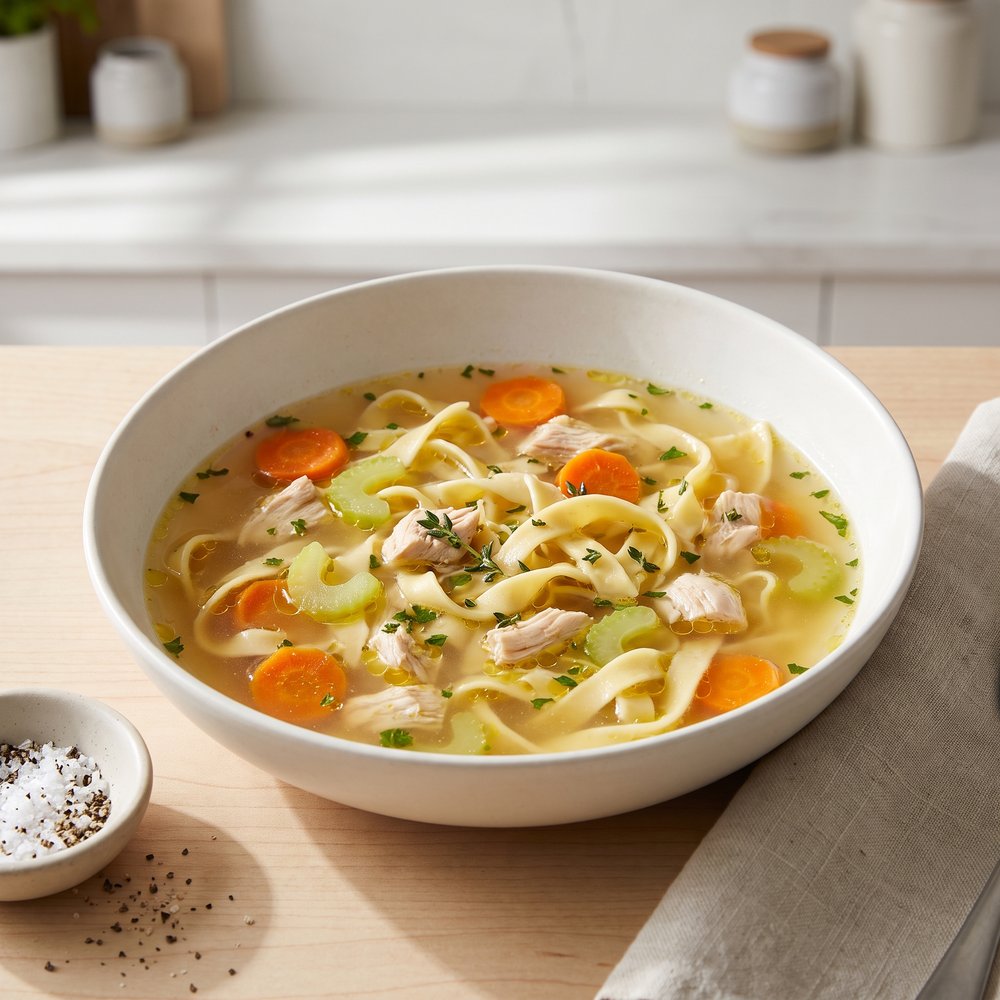 Chicken Noodle Soup with Carrots and Celery