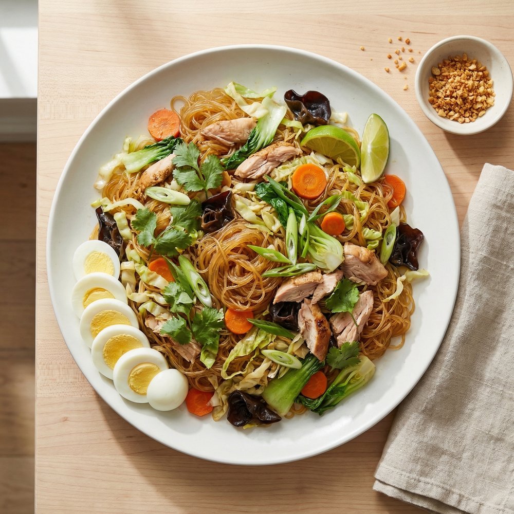 Sotanghon Pancit with Chicken and Wood Ear Mushrooms