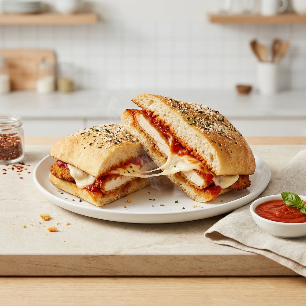 Quick Chicken Parmesan Ciabatta Sandwich