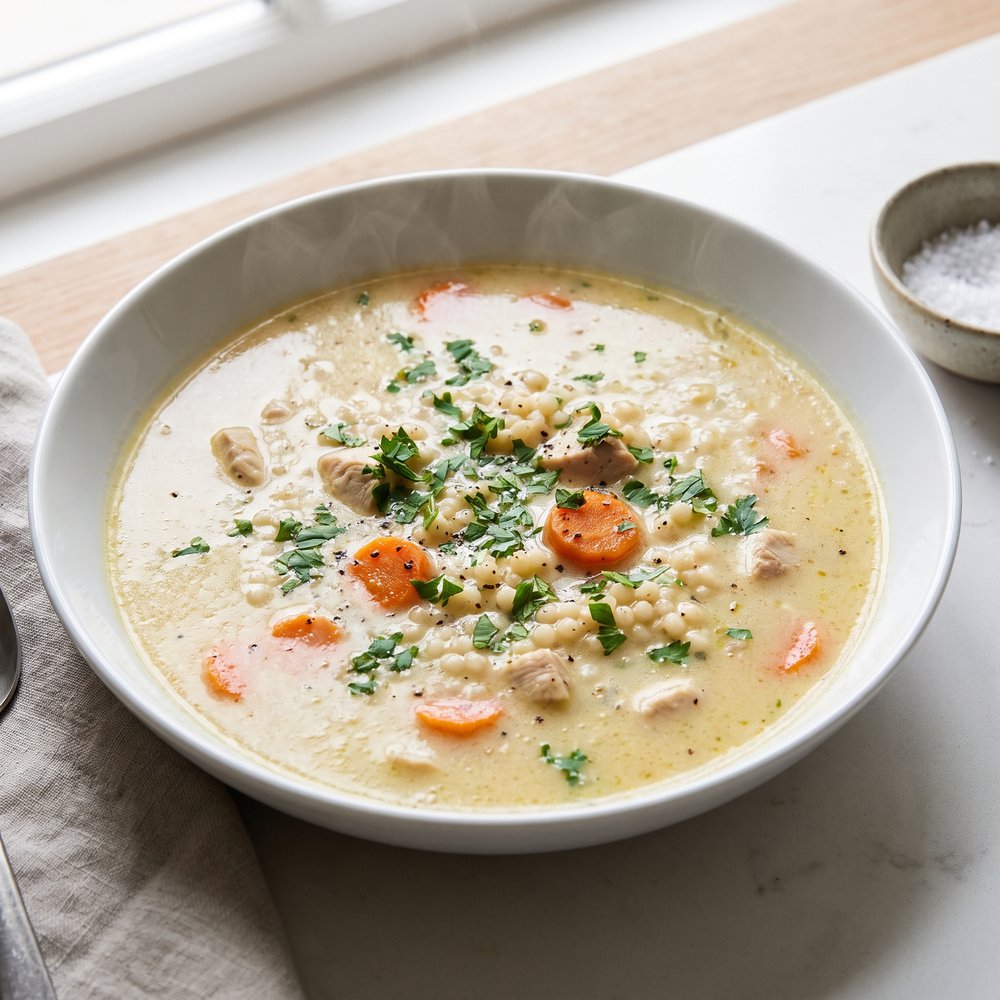 Chicken Soup with Pearl Couscous