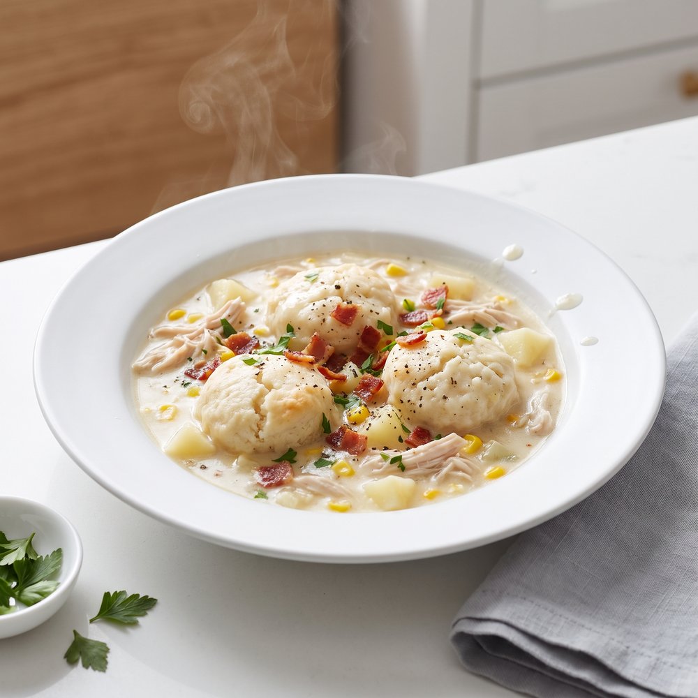 Chicken and Dumplings with Bacon