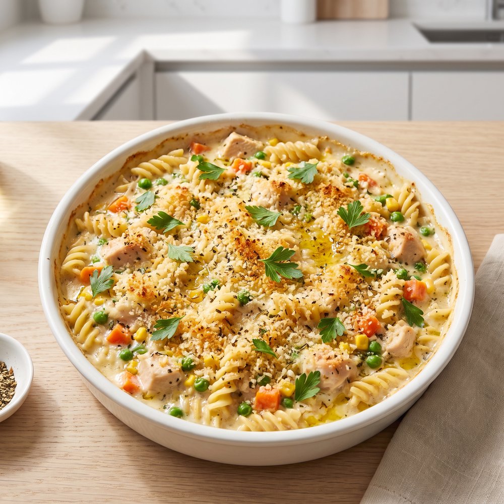 Chicken and Pasta Casserole with Mixed Vegetables