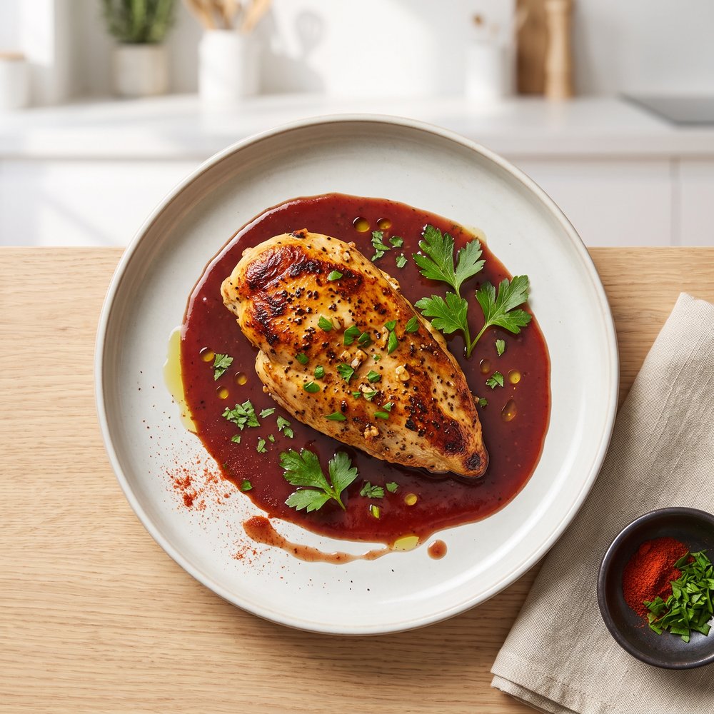 Chicken and Red Wine Sauce