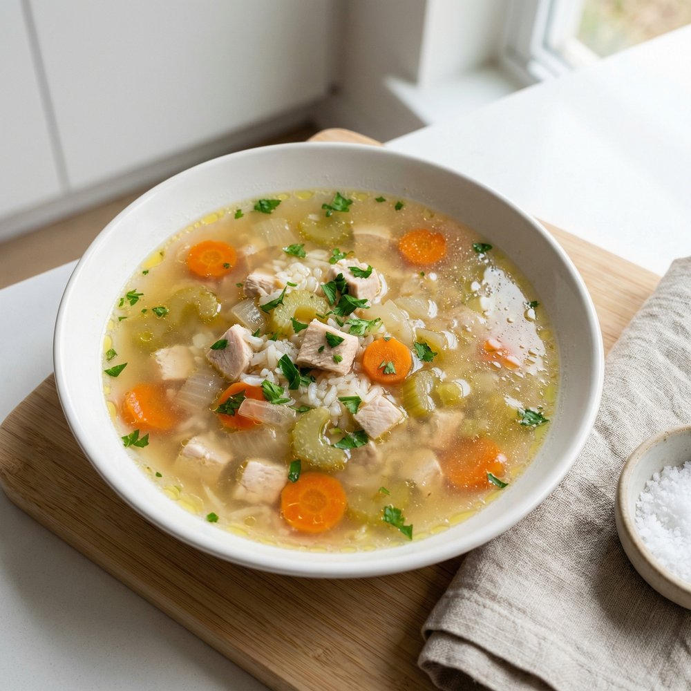 Chicken, Rice & Veggie Soup