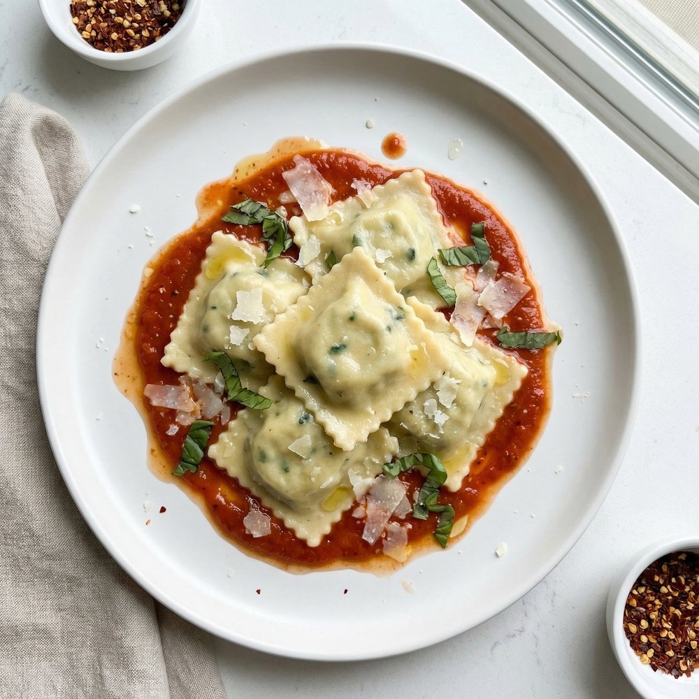 Chicken and Spinach Ravioli