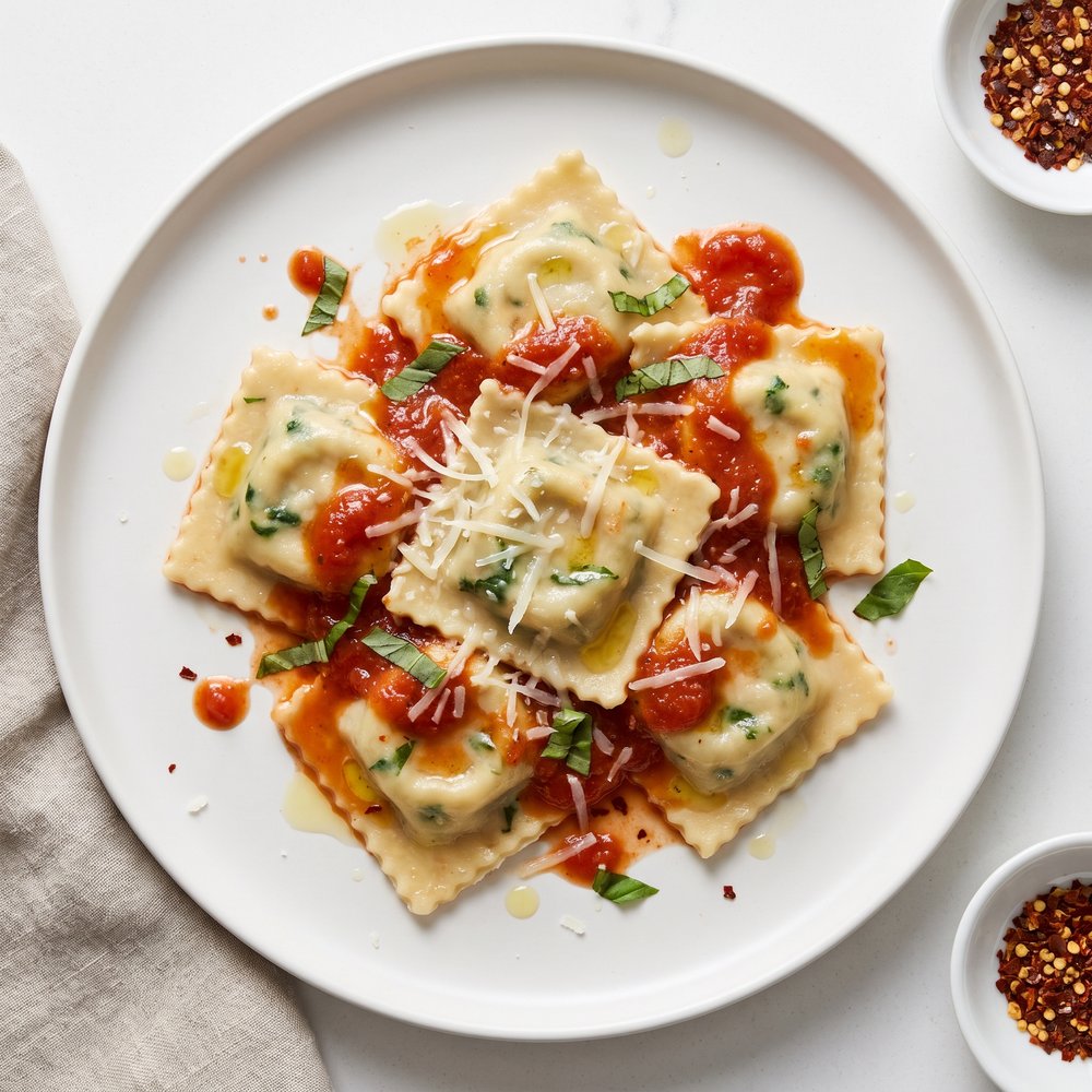 Chicken and Spinach Ravioli