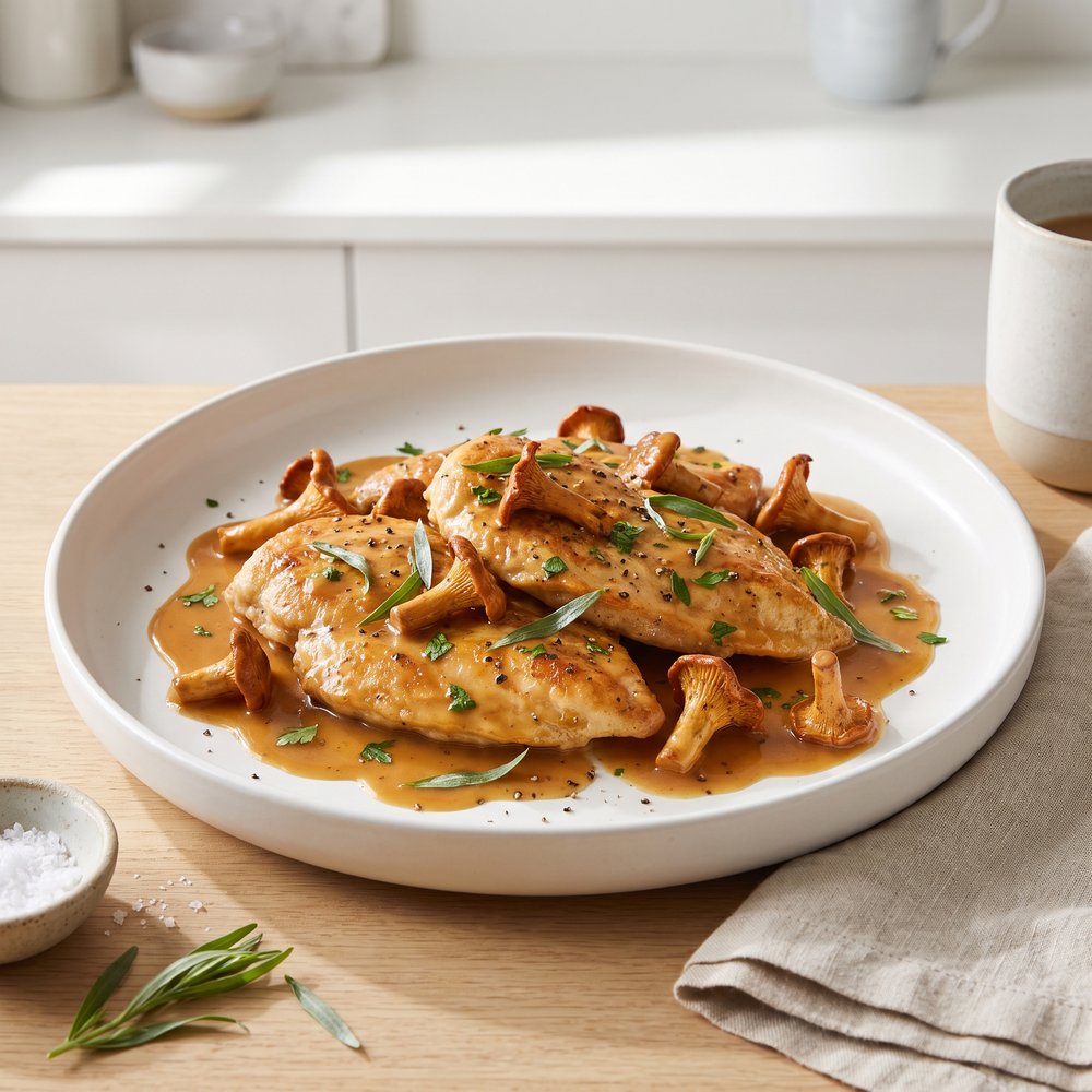 Chicken in Marsala with Chanterelles