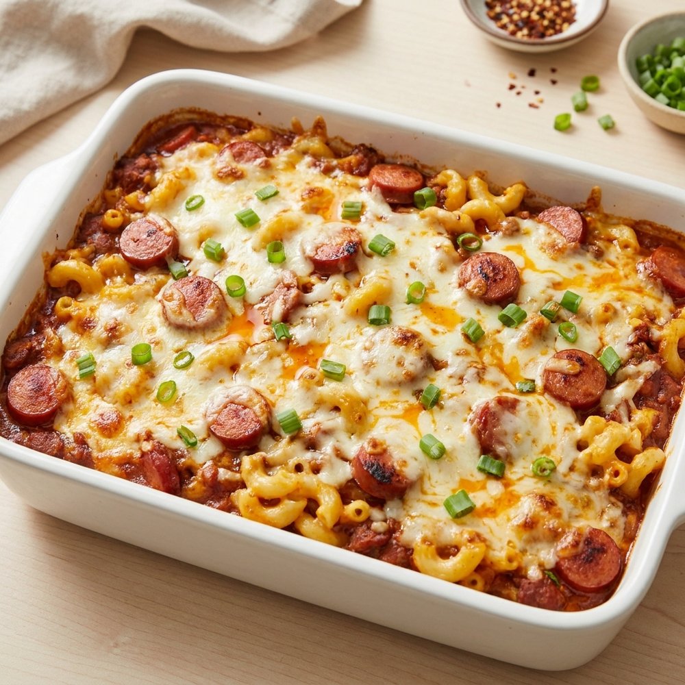 Chili Dog Mac and Cheese