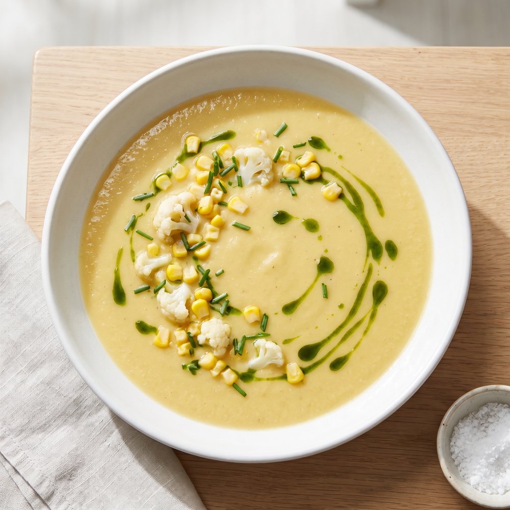 Chilled Corn Cauliflower Soup
