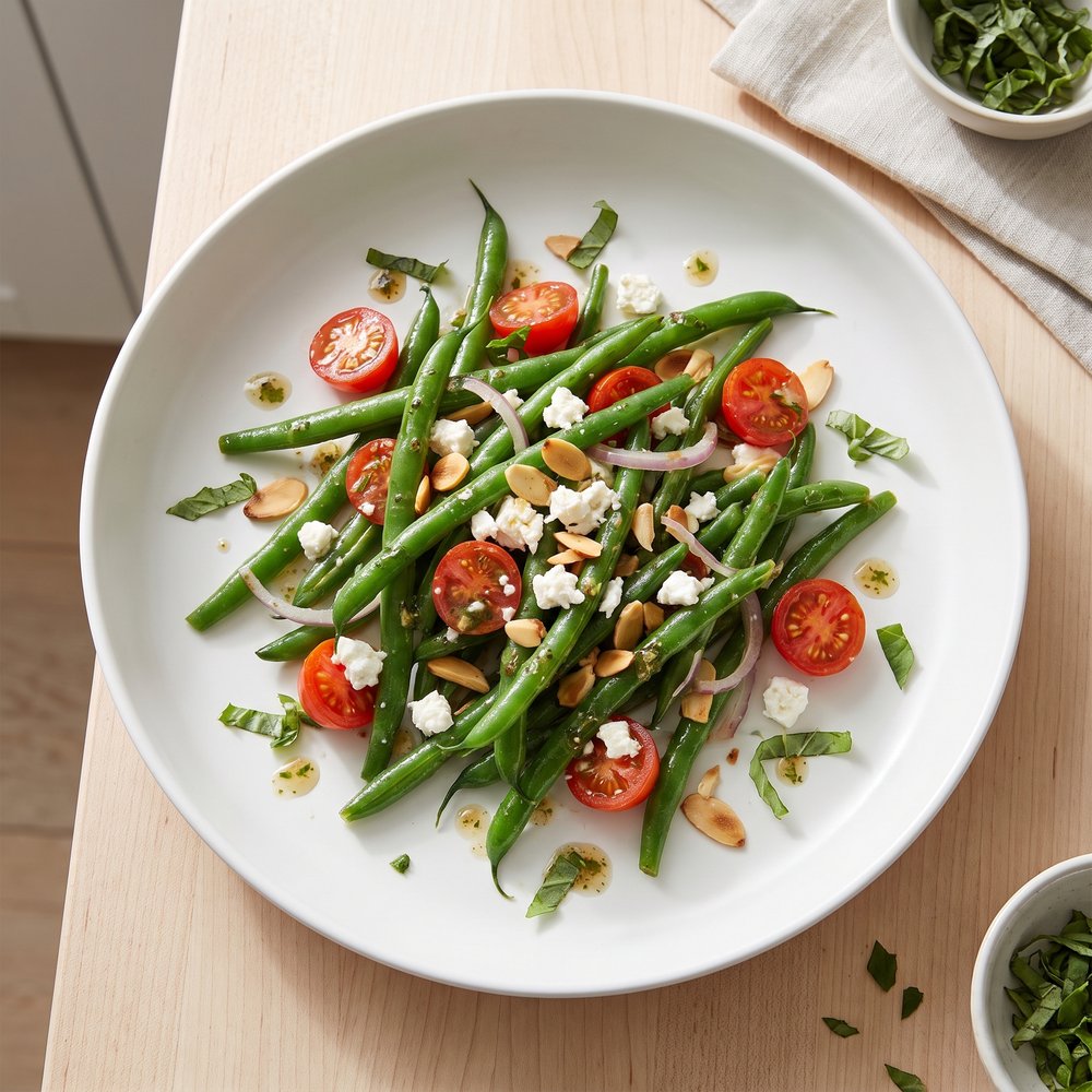 Chilled Green Bean Salad with Feta and Cherry Tomatoes