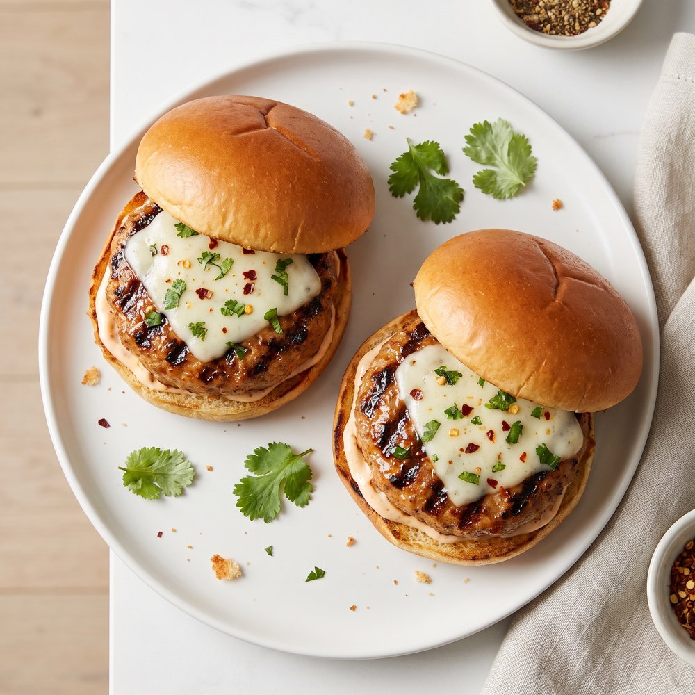 Chipotle-Spiced Turkey Burgers with Mozzarella