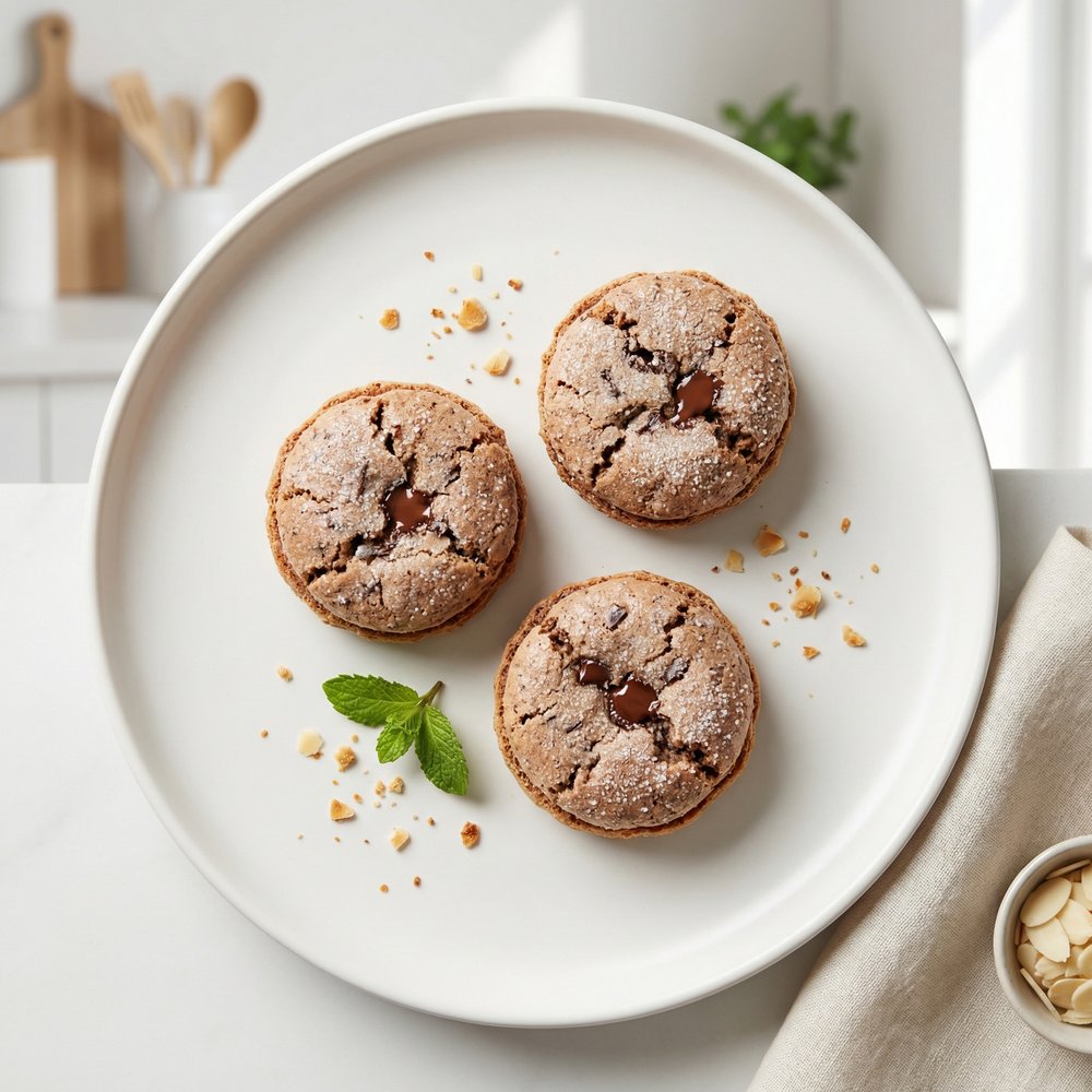 Chocolate-Streaked Almond Macaroons