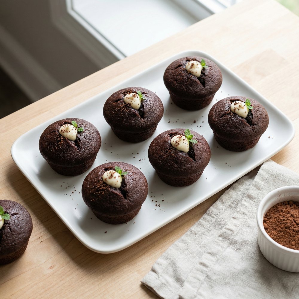 Chocolate Cupcakes with Vanilla Cream Centers