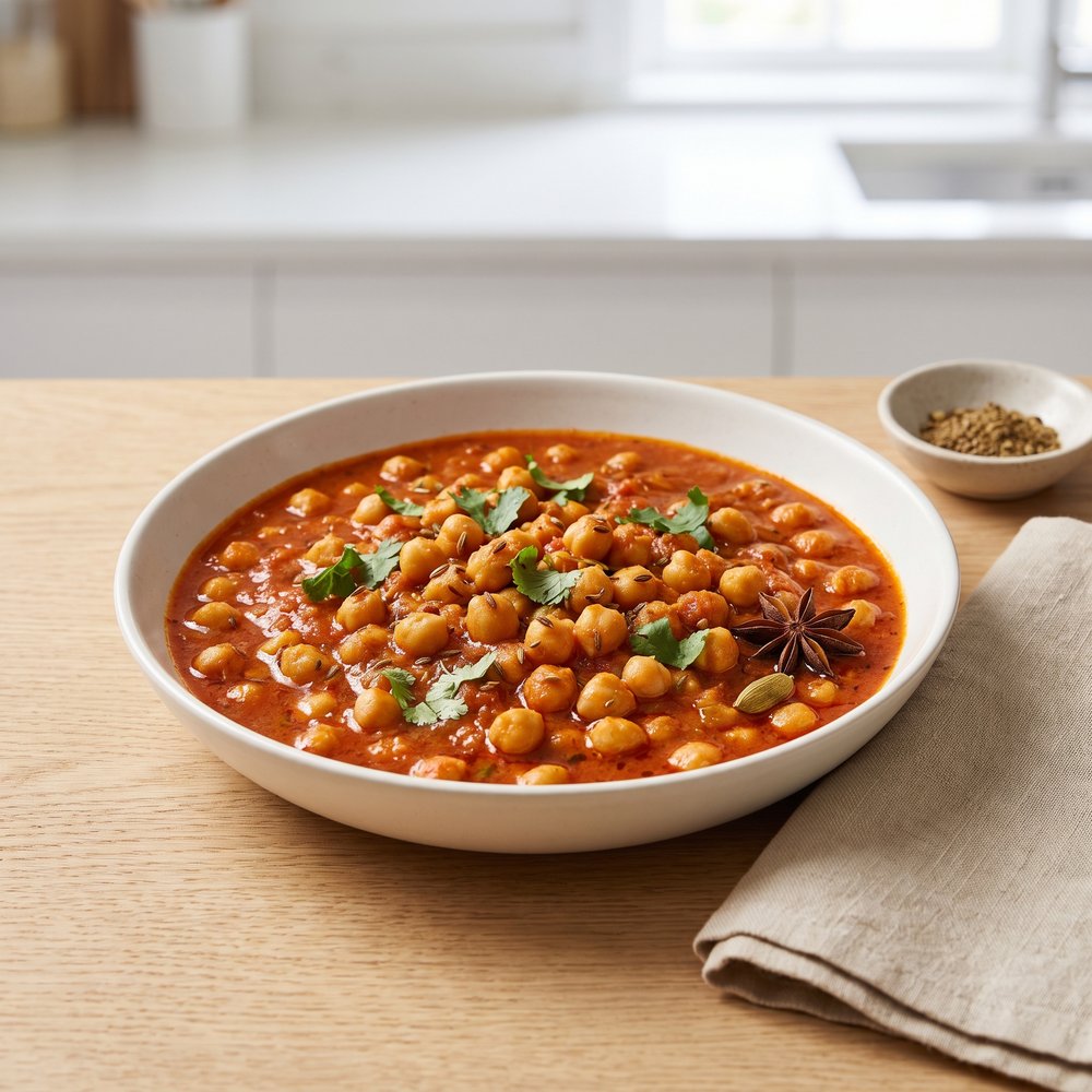 Chole (Indian Spiced Chickpeas, Vegetarian)